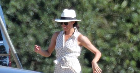 Księżna Meghan kibicuje mężowi na meczu polo. Uwagę od razu zwróciła jej stylizacja
