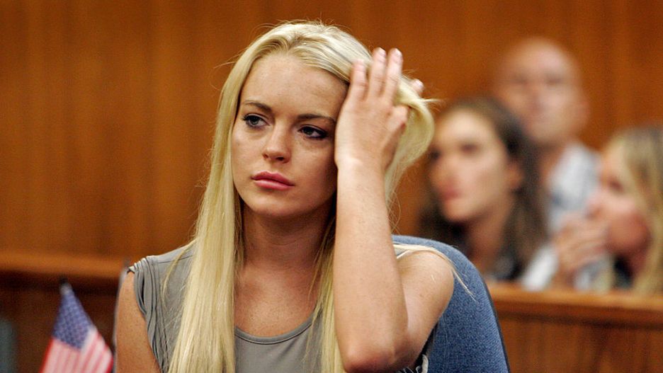 Lindsay Lohan na sali sądowej w 2007 r.