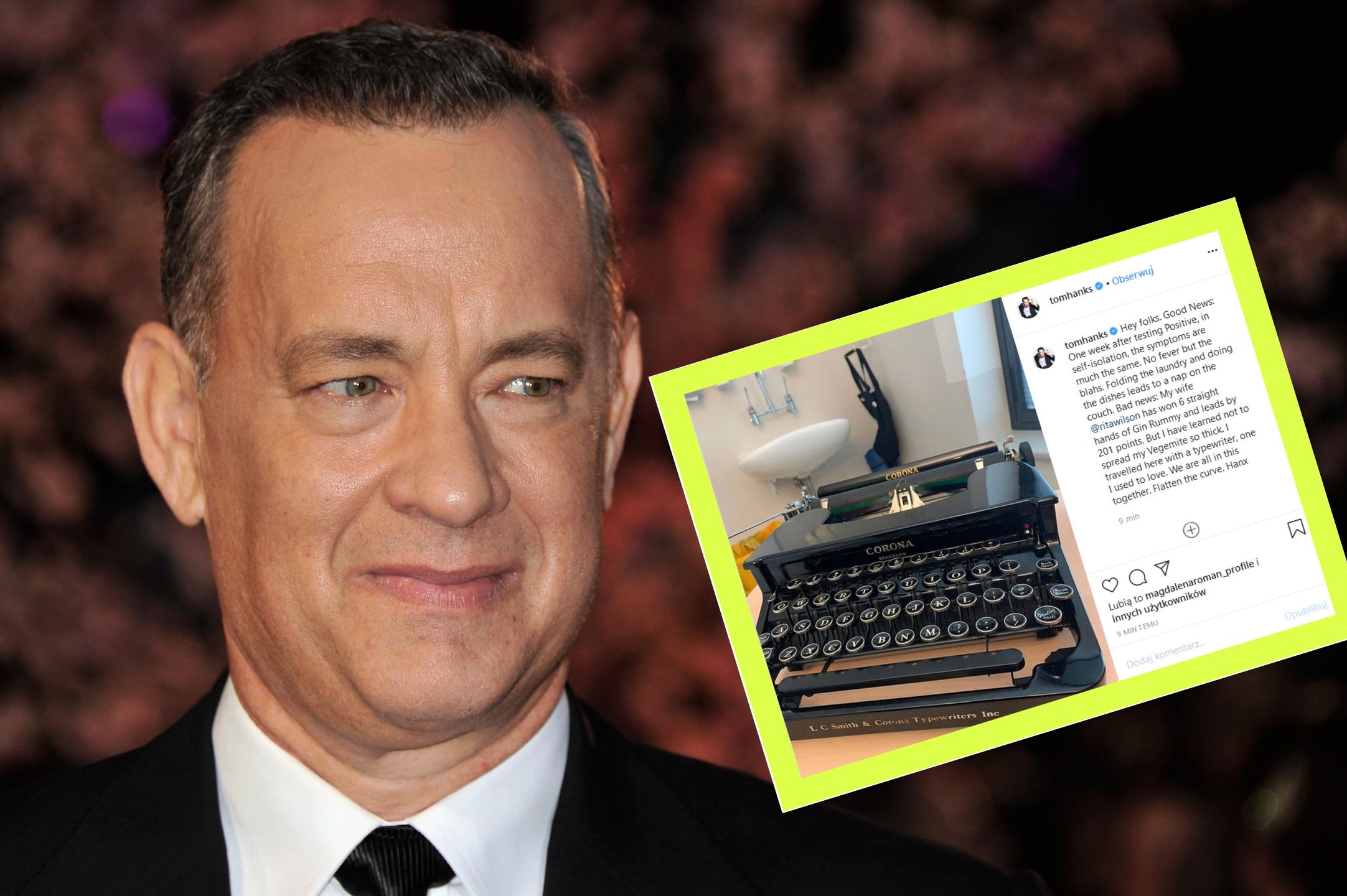 Tom Hanks i Rita Wilson tydzień temu uzyskali pozytywny wynik testu na obecność COVID-19 