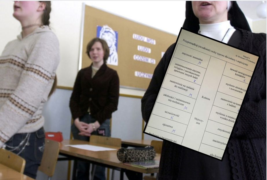 Lekcja religii - uczennica pokazała kartę pracy