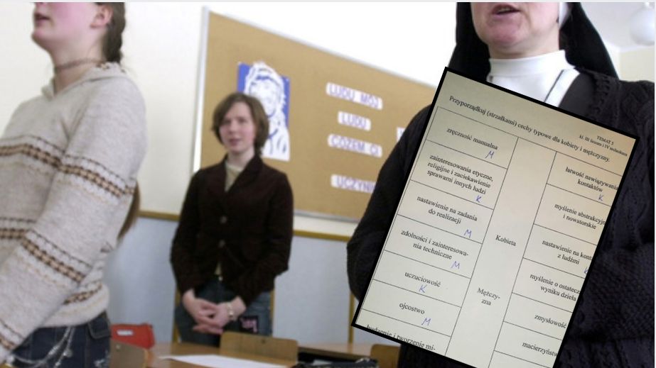 Lekcja religii - uczennica pokazała kartę pracy