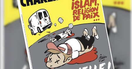 "Islam religią pokoju... wiecznego". Szokująca okładka "Charlie Hebdo"