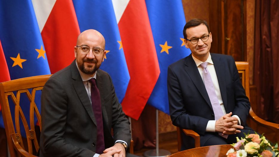 Charles Michel i Mateusz Morawiecki