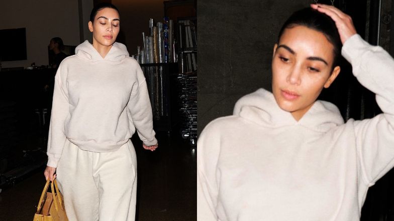 "Naturalna" Kim Kardashian pomyka w dresie i bez makijażu ulicami Los Angeles (FOTO)