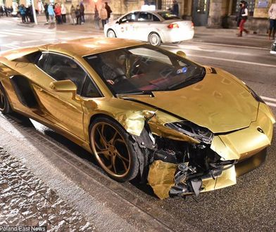 Złote Lamborghini, które rozbiło się w Warszawie, nie jest już złote i… nie ma go w Polsce