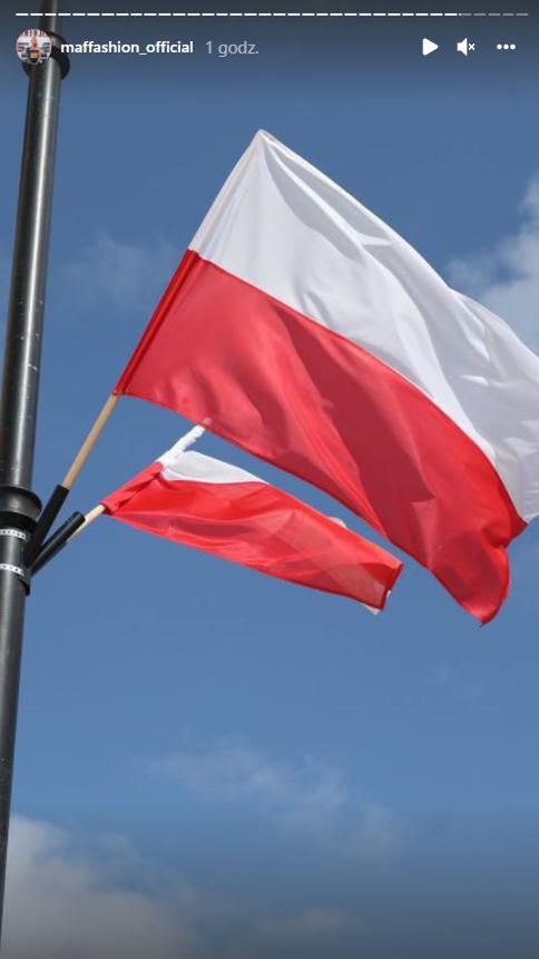 Maffashion dodala zdjęcie polskich flag. Fot. InstaStories