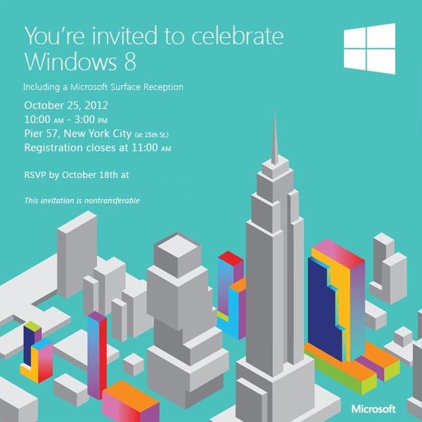 Windows 8 zadebiutuje 25 października. Microsoft rozsyła zaproszenia