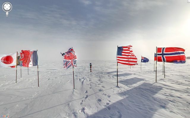 Zobacz biegun południowy z Google Street View