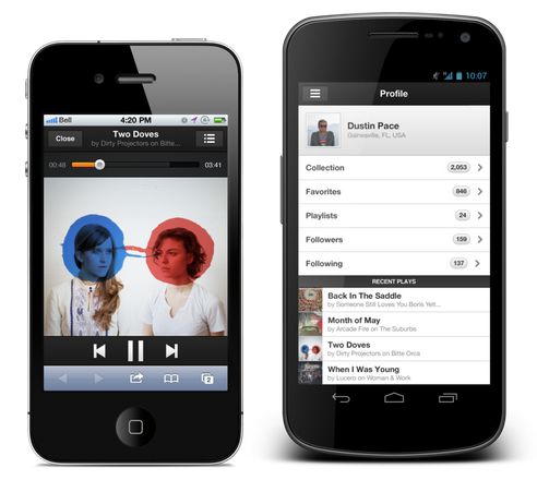 Mobilna aplikacja Grooveshark przez przeglądarkę na HTML5