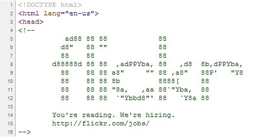 Flickr szuka programistów - ukrył ogłoszenie o pracę w kodzie strony