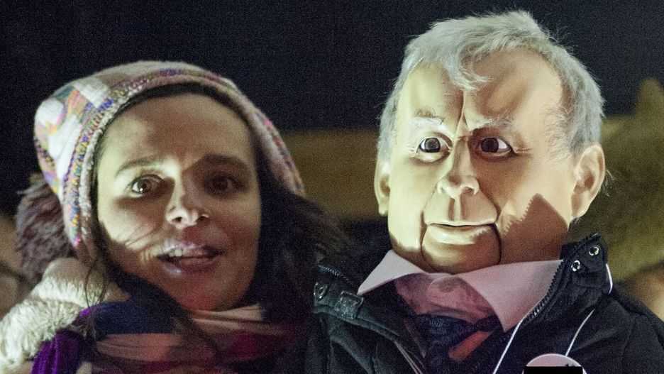 Klaudia Jachira na jednej z antyrządowych demonstracji.
