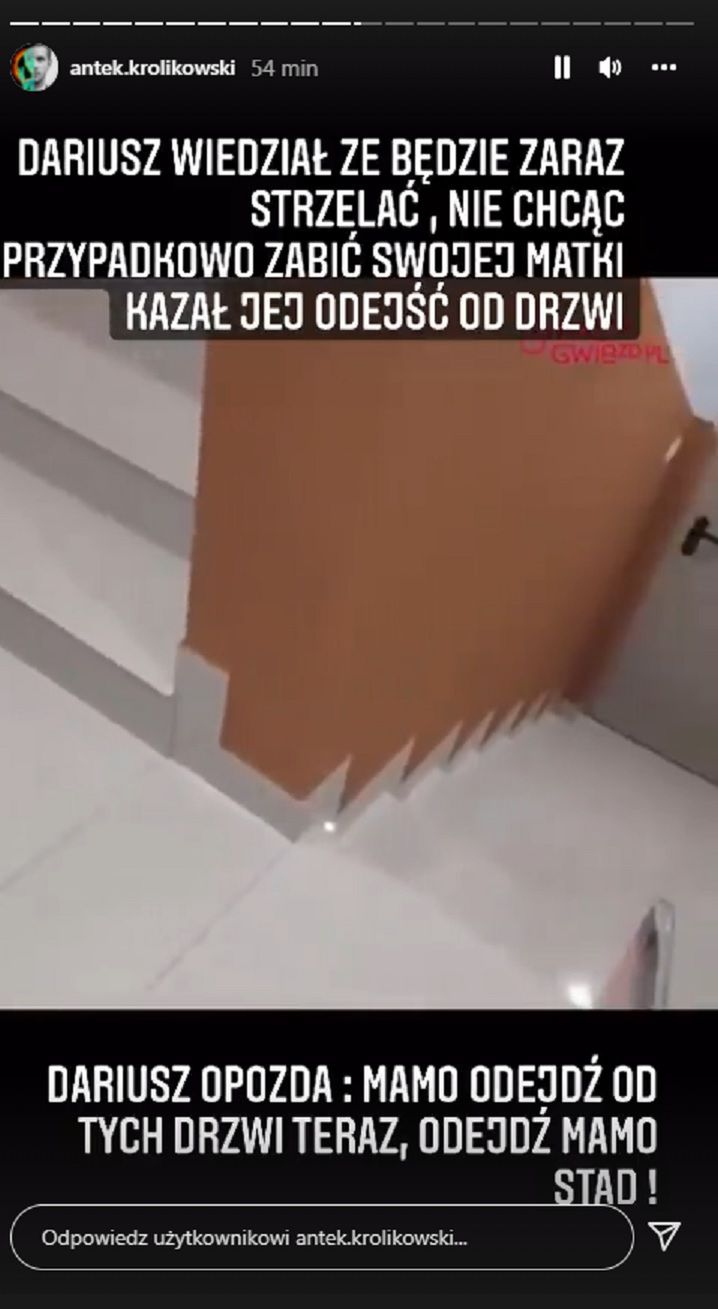 Antek Królikowski o strzelaninie z udziałem teścia
