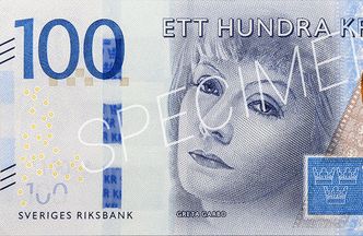 Nowe korony szwedzkie. Greta Garbo na banknocie
