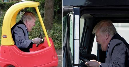 Trump wsiadł do tira i rozpętał burzę... przeróbek