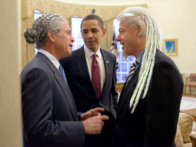 George W. Bush i Bill Clinton