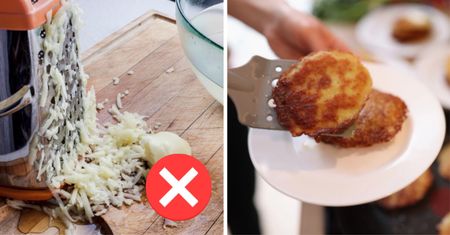 Genialne placki ziemniaczane bez tarcia ziemniaków robią się niemal same. W środku są mięciutkie jak poduszka