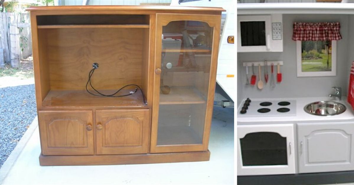 An Old TV Cabinet Can Be Easily Transformed into a Fantastic Toy for Your Kids