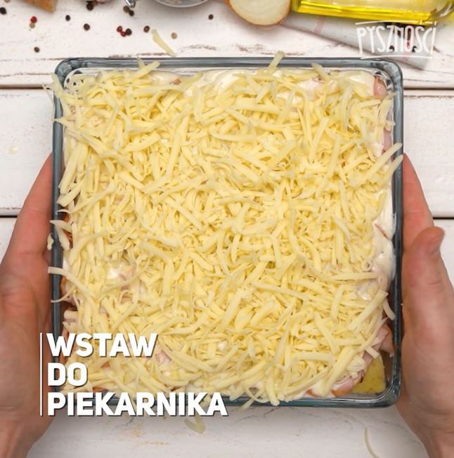 Zapiekanka z szynką i ziemniakami- Pyszności