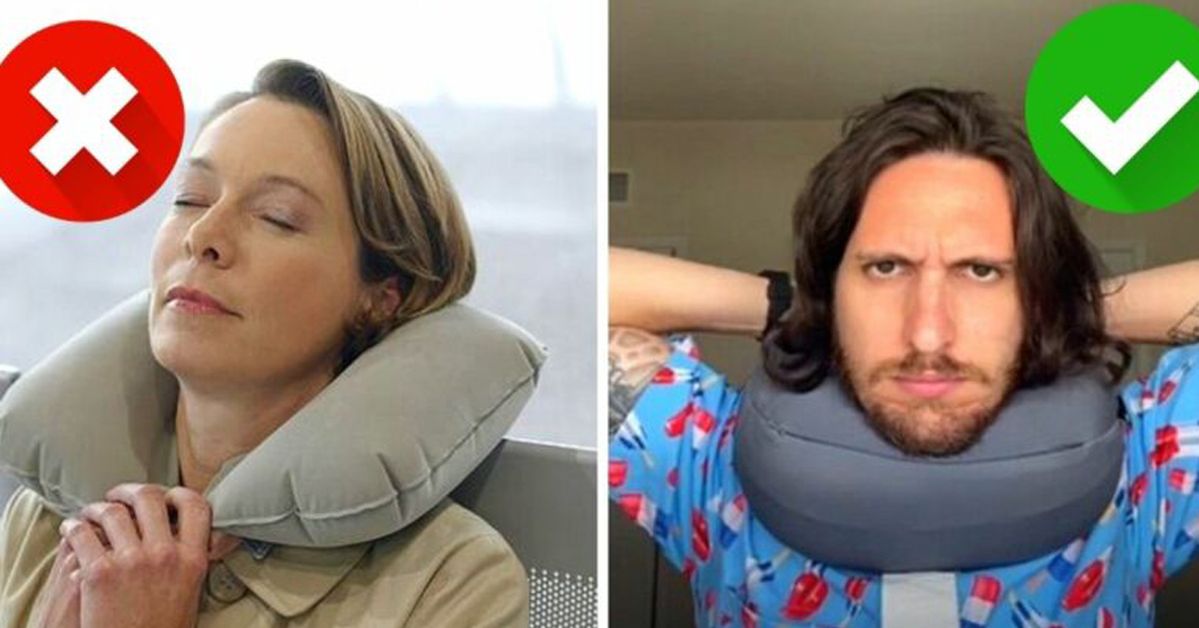 It Looks Like Most of Us Do Not Use Travel Pillows Properly. A TikTok User Shows How This Should Be Really Done
