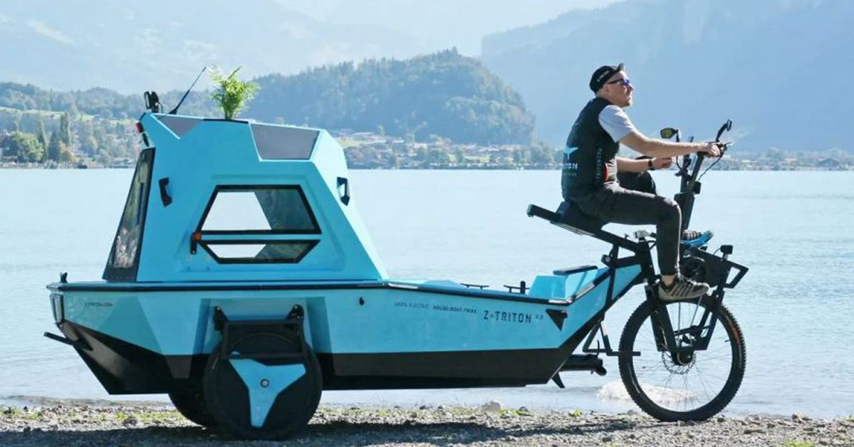 A Three-Wheel Eco-Camper Who Is at the Same Time a Boat and a Bike. And It’s Designed for Two People