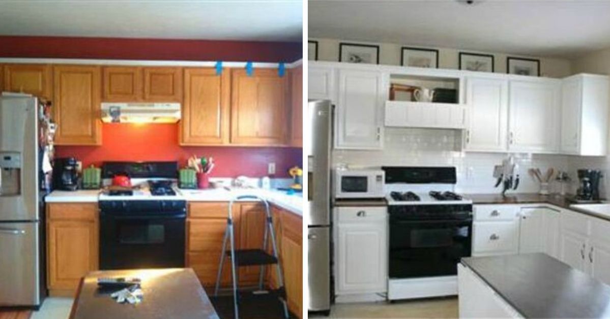 9 Examples of How the Color of Cabinet Doors Can Change Old Kitchen