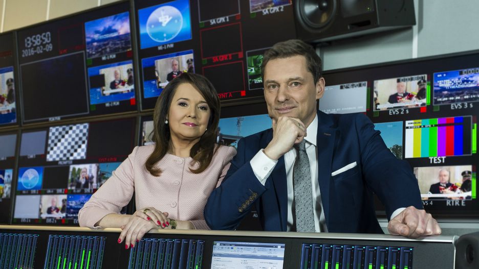 Danuta Holecka i Krzysztof Ziemiec prowadzący TVP 