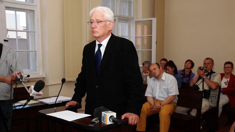 Krzysztof Wyszkowski podczas proces wytoczonego przez Lecha Wałęsę. Rok 2012