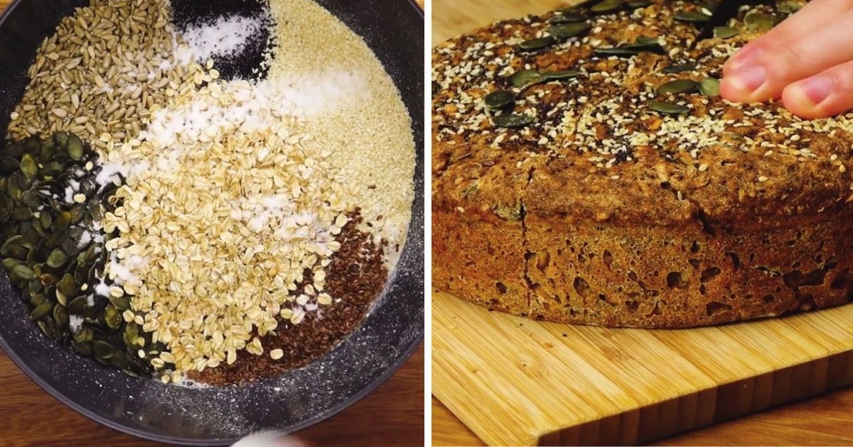 Domowy chleb z ziarnami prosto z piekarnika