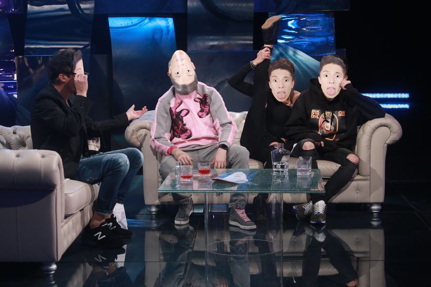 "Kuba Wojewódzki": Dawid Kwiatkowski, Maciej "Gleba" Florek i Ida Nowakowska w programie showmana