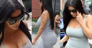 Kim Kardashian podkreśliła ciążową figurę