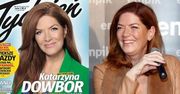 Katarzyna Dowbor z wygładzoną twarzą na okładce