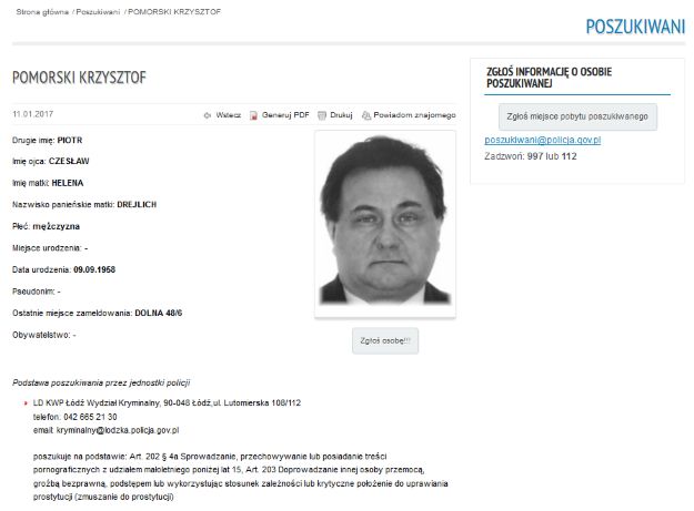 Afera pedofilska. To jego szuka policja