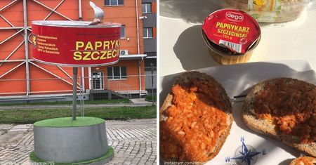 Nietypowy pomnik ku czci kultowego przysmaku. Paprykarz szczeciński króluje nad miastem!