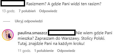 Paulina Smaszcz odpisała internautce