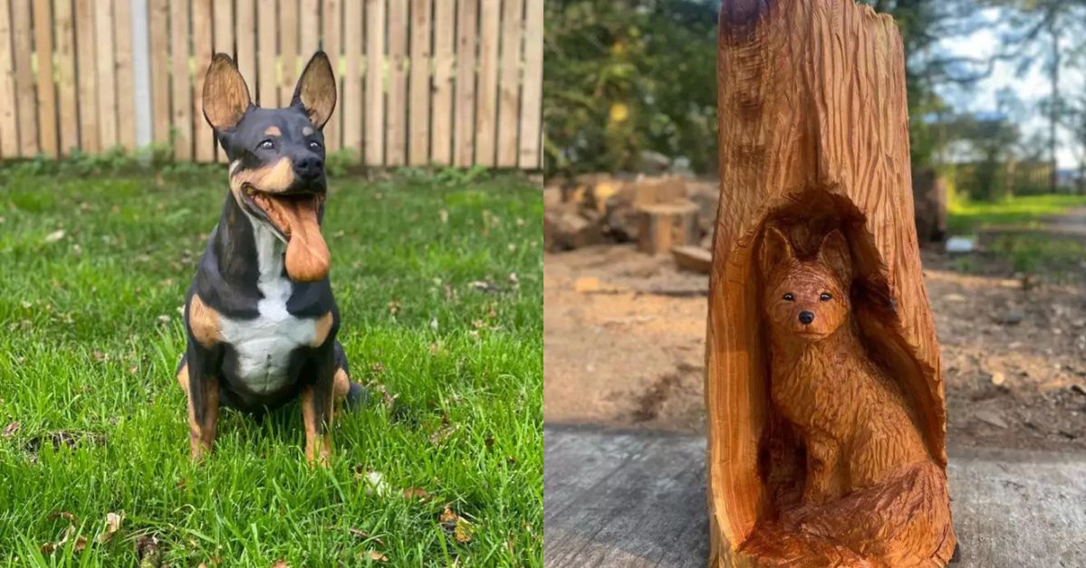 17 Realistic Wooden Sculptures of Animals. They are Created by a British man using a Chainsaw