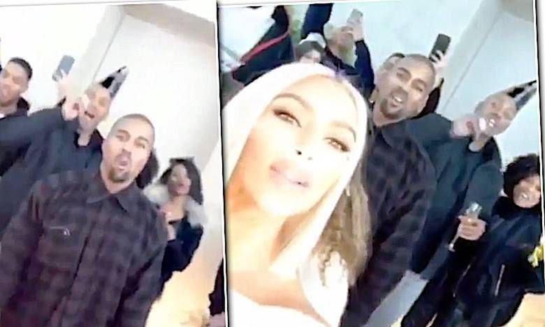 Tak wyglądał Sylwester 2017 u Kardashianów. Ten film raczej nie uciszy plotek o kryzysie w małżeństwie Kim i Kanye [WIDEO]