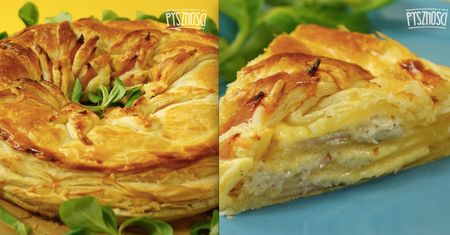 Korona z ciasta francuskiego z pysznym nadzieniem