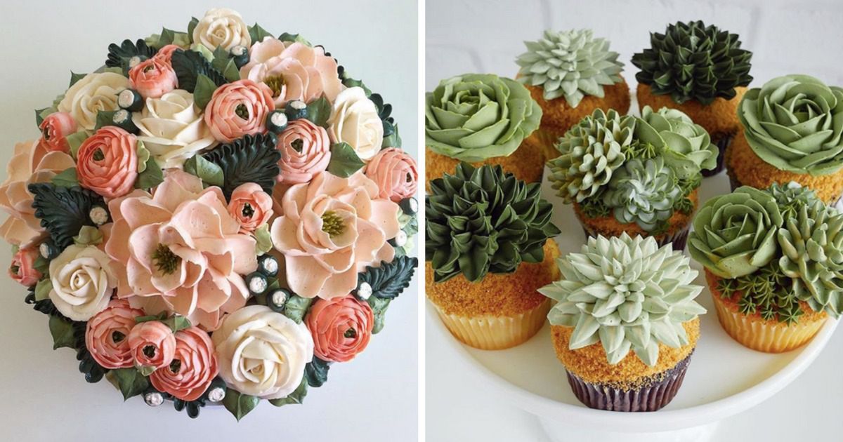 Na swoich deserach tworzy dekoracje z niesamowitymi kwiatami. Wyglądają jak żywe!