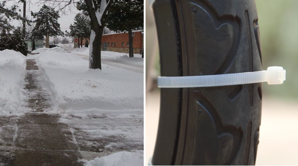 Adjust tires in a stroller during the winter. It's about safety!