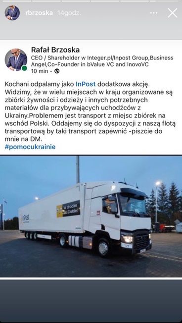 Rafał Brzoska pomoc dla Ukrainy