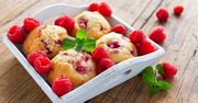 Proste muffiny z malinami. Wyrośnięte i mięciutkie w środku