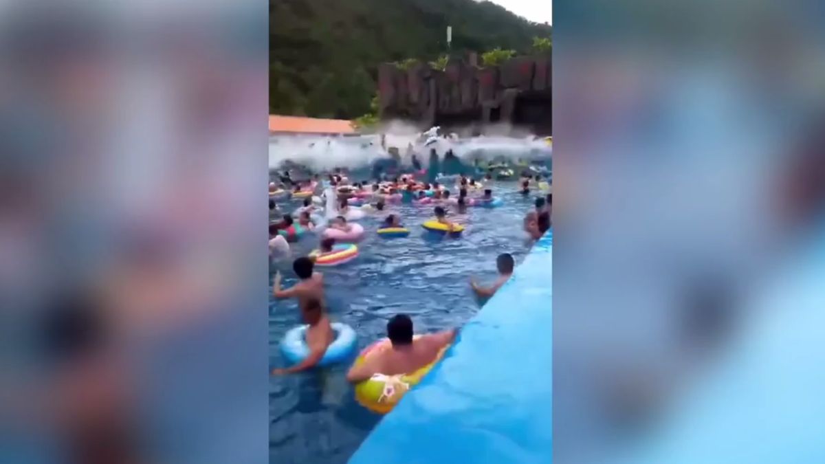 Tsunami na chińskim basenie. 44 osoby ranne