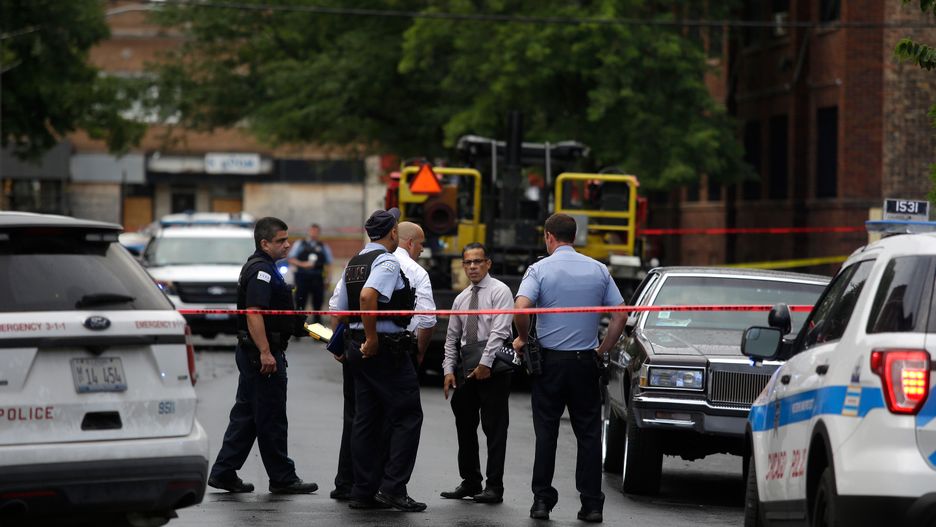 Strzelanina w Chicago - policja na miejscu zdarzenia.