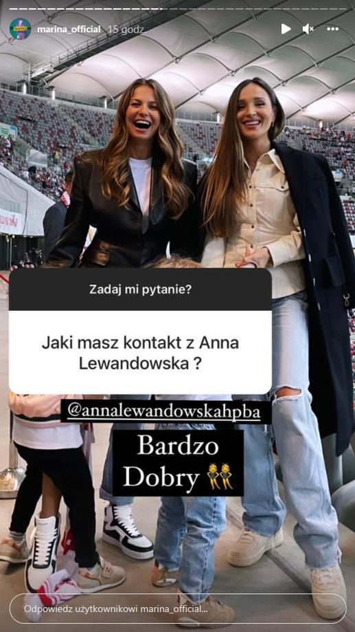 Skrin z InstaStories Mariny
