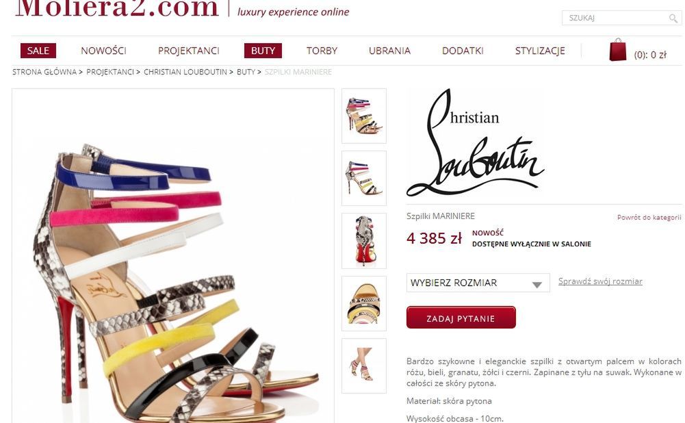 buty Christiana Louboutina zdjęcie: screen z Moliera2