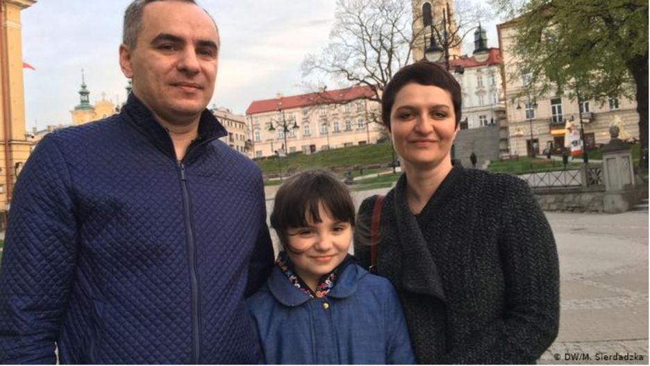 Oleh i Natalia Korpanowie z córką Martą