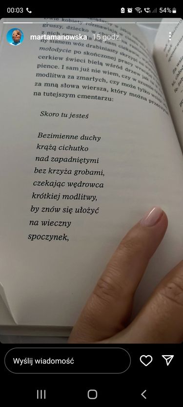 Wiersz udostępniony przez Martę Manowską