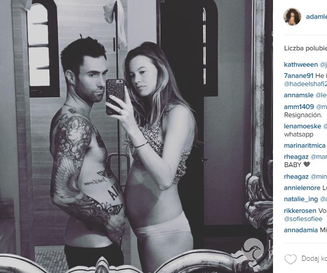 Adam Levine i ciężarna Behati Prinsloo