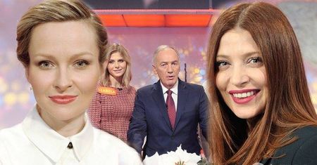 Marieta Żukowska w klasycznej białej koszuli i Ada Fijał w garniturze w świątecznym odcinku Familiady. Zobacz, kto jeszcze się pojawił