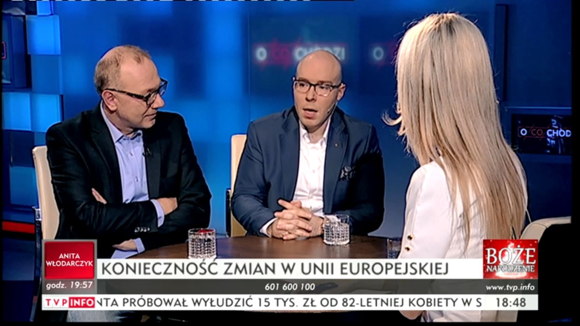 Marcin Rola i Grzegorz Jankowski w programie Magdaleny Ogórek. 